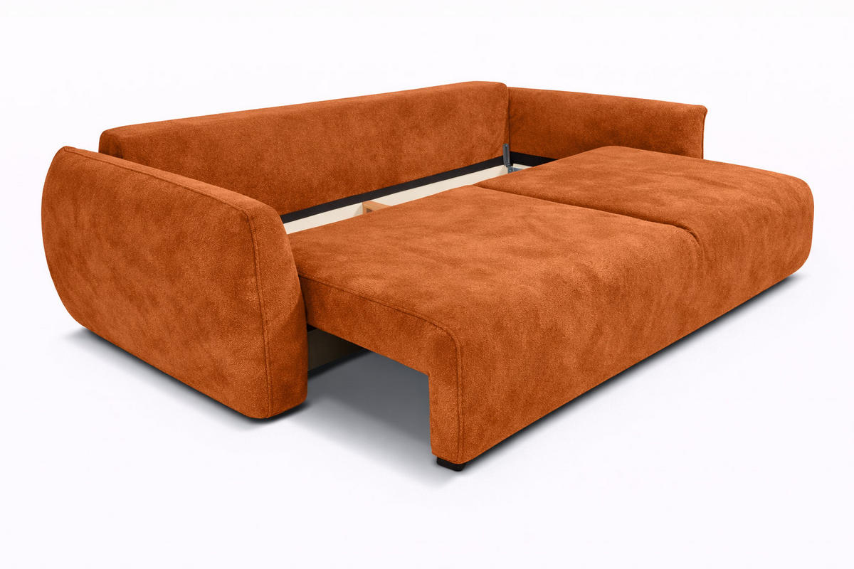 SOFA Mit Schlaffunktion Und Bettkasten, Veloursstoff Salvador, Braun, Zephira - Braun, Holz (238/87/102cm) - Kaiser Möbel