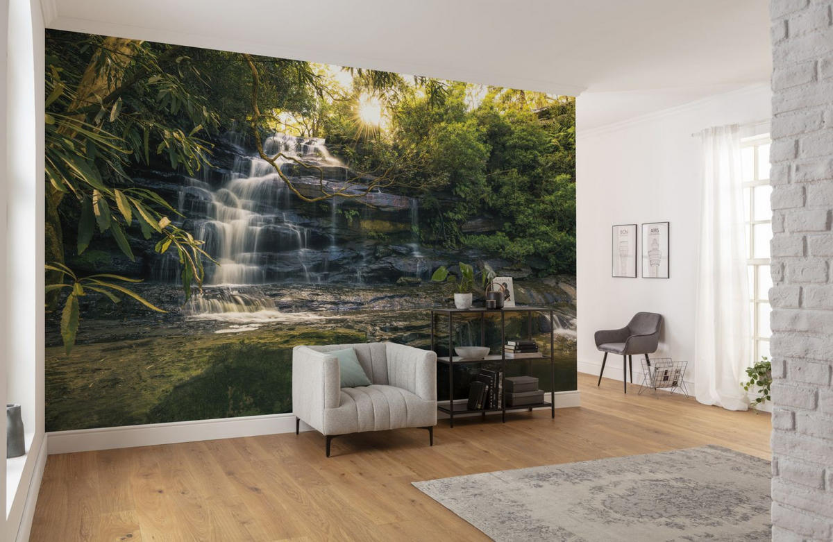 FOTOTAPETE Stürze 450 x 280 cm - Grün, Papier (450/280cm) - Sanders & Sanders