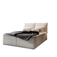 BOXBETT LENTE 180x200 cm mit Matratze und Topper - Beige - Beige, Holz (180/200cm) - MASSENO