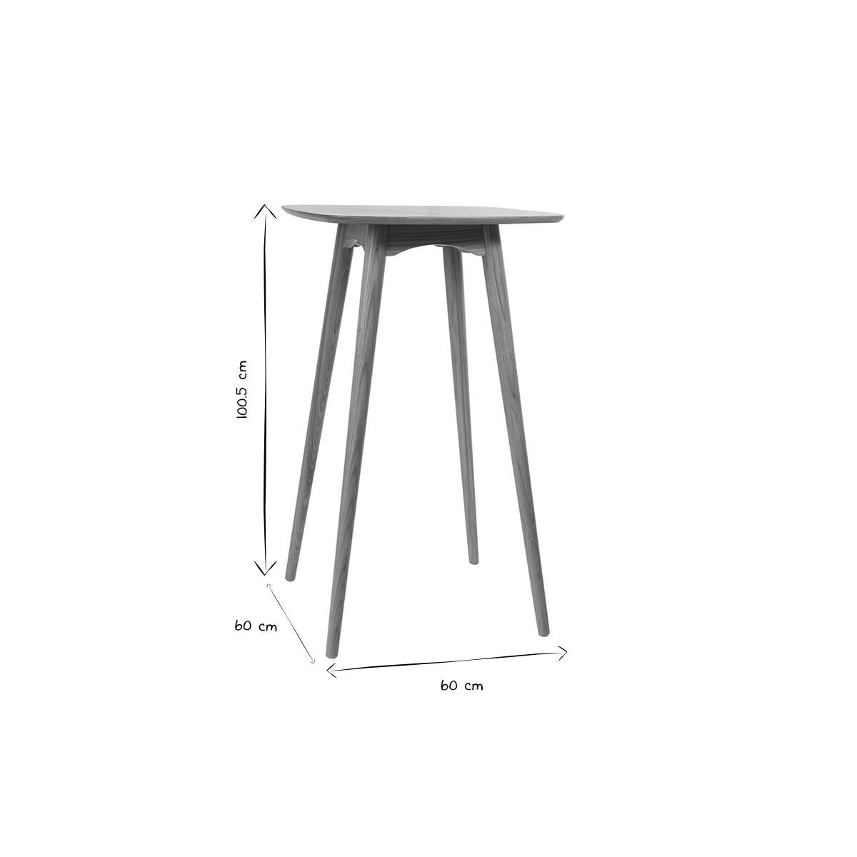 STEHTISCH Rechteckig Eschenholz BALTIK - Eiche Bianco, Holz (60/60/100.5cm) - Miliboo