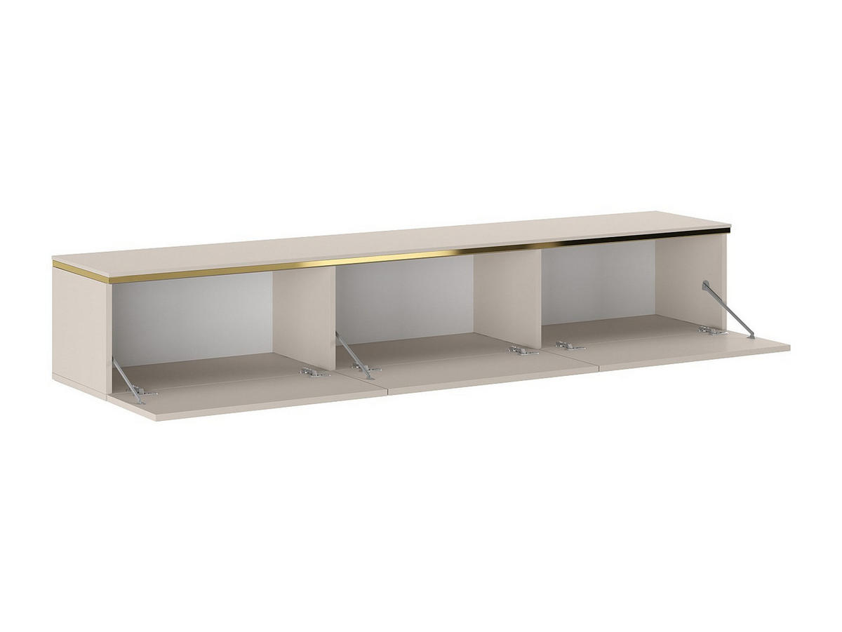 TV-HÄNGESCHRANK - 180 cmcm x 34.5 cmcm - Holz, Platte - Beige, Goldfarben - VUKIA - Beige/Goldfarben, Holz (180/30/34.5cm) - Vente-Unique