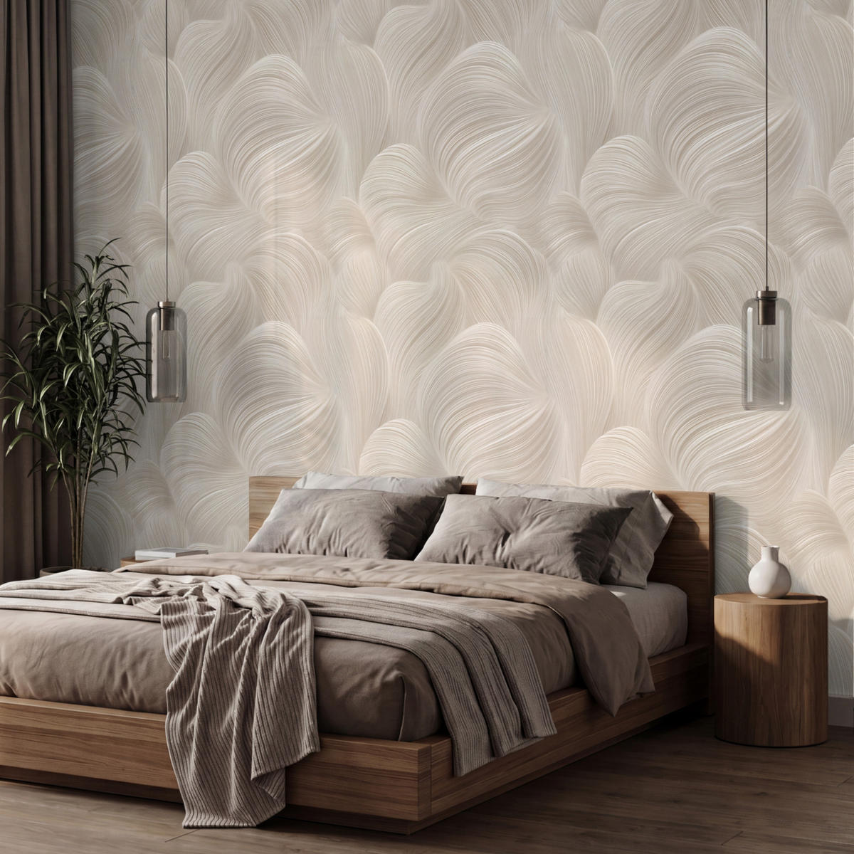 TAPETE - Lines - Ventilator - Beige - 450x300 cm - Creme, Papier (450/300cm) - OnlyWow
