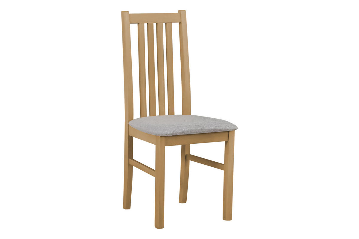 STUHL 6er ONTIKA 1, grandson - Eichefarben/Silberfarben, Holz (43/94/40cm) - Leaf Design
