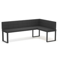 ECKBANK rechts SANA U Kunstleder gesteppt, 128/168 cm Schwarz - Schwarz, Kunststoff/Textil (128/168cm) - Idohome