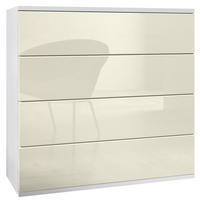 KOMMODE Pavos Creme Hochglanz - Creme, Holzwerkstoff (76/76/35cm) - Vladon