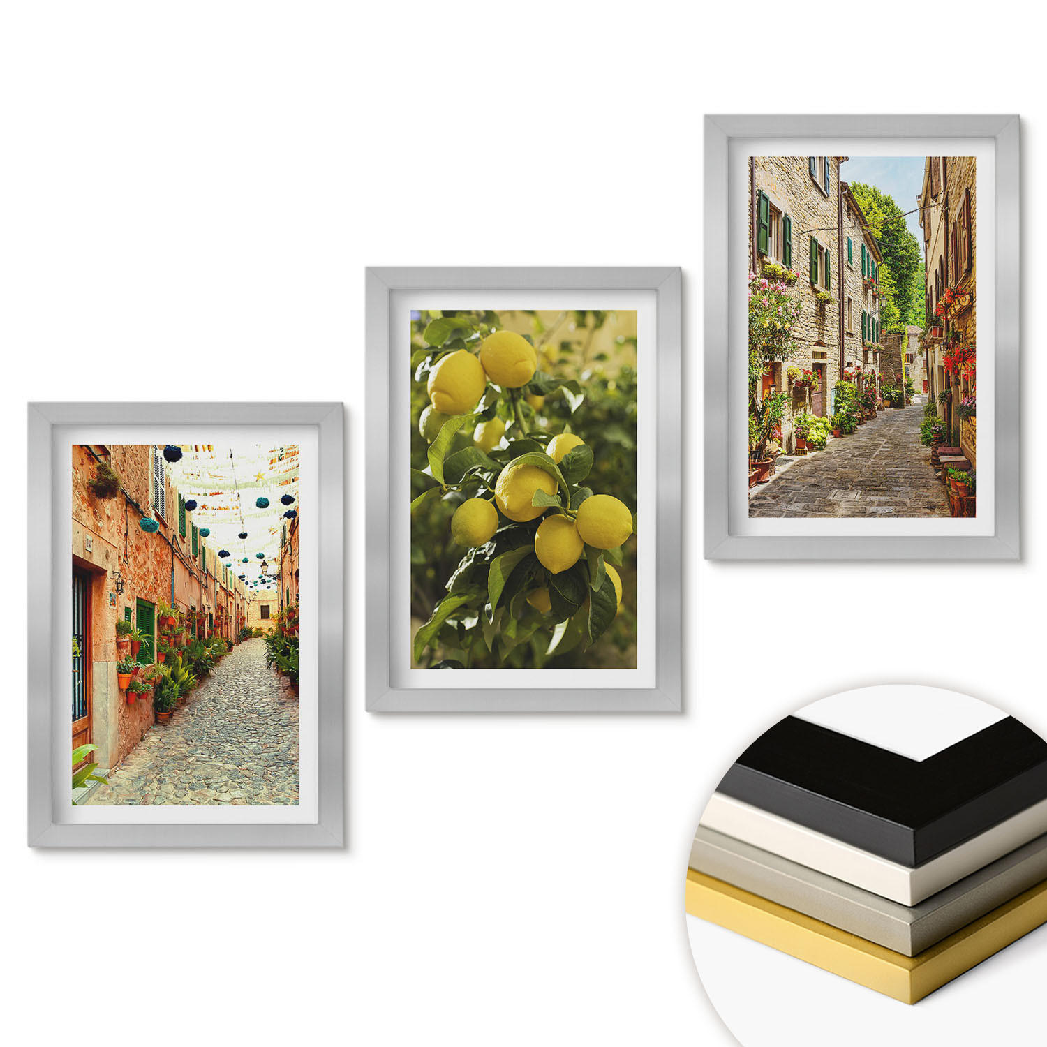 ArtPrintCave Wandbilder Silber 20x30 cm