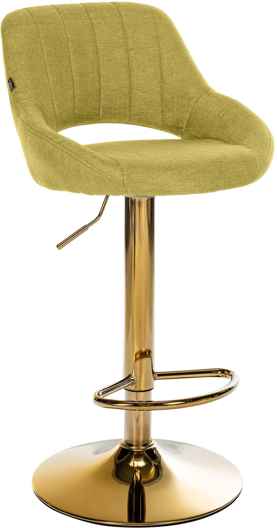 BARHOCKER Stoff Grün - Goldfarben/Grün, Textil/Metall (47/85/48cm) - CLP