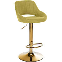 BARHOCKER Stoff Grün - Goldfarben/Grün, Textil/Metall (47/85/48cm) - CLP