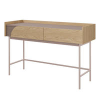 KONZOLOVÝ STOLEK Camel se 2 zásuvkami a rýhovaným detailem, 120 cm, jarní dub + Toffee - barva dubu, kov/kompozitní dřevo (42/122/80cm) - Beautysofa
