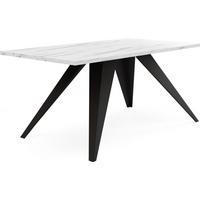 COUCHTISCH Vance rechteckig, Marmor Weiß 120/60/48 cm - Ecru/Schwarz, Holzwerkstoff/Metall (60/120/48cm) - WFL GROUP