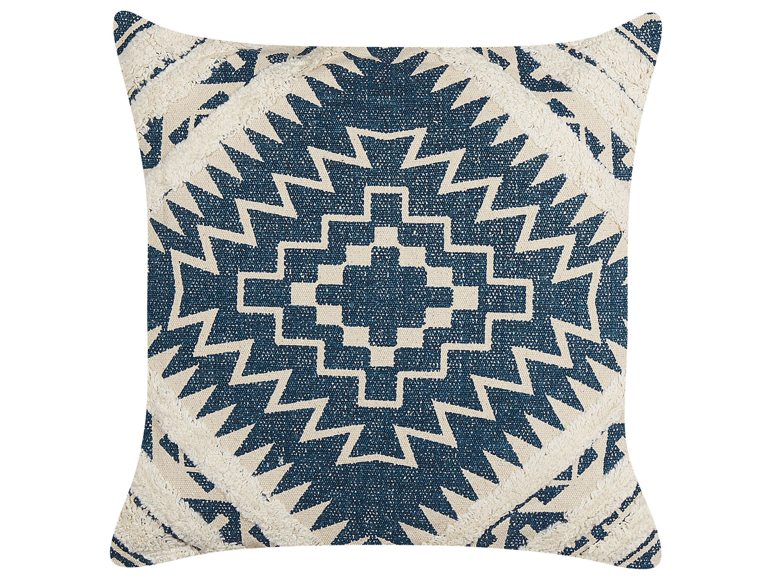 DEKOKISSEN 2er-Set Blau 50/50 cm Safi - Blau, Naturmaterialien/Textil (50/50cm) - Beliani