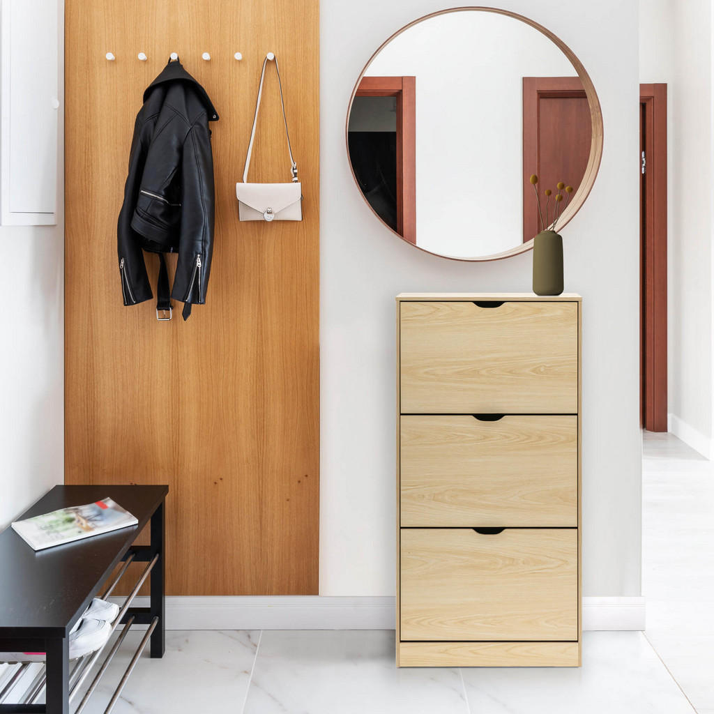 Thumbnail - Mobili Rebecca Schuhschrank, Braun, Holzwerkstoff, 23x119x23 cm, Garderobe, Schuhaufbewahrung, Schuhkipper