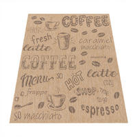 TEPPICH Kurzflor Schriftzug Wohnzimmer schmutzabweisend Beige Läufer 80x150 - Beige, Textil (80/150cm) - KADIMA DESIGN