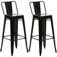BARHOCKER 2er Set Metall Schwarz - Schwarz, Metall (44/96/43cm) - CLP