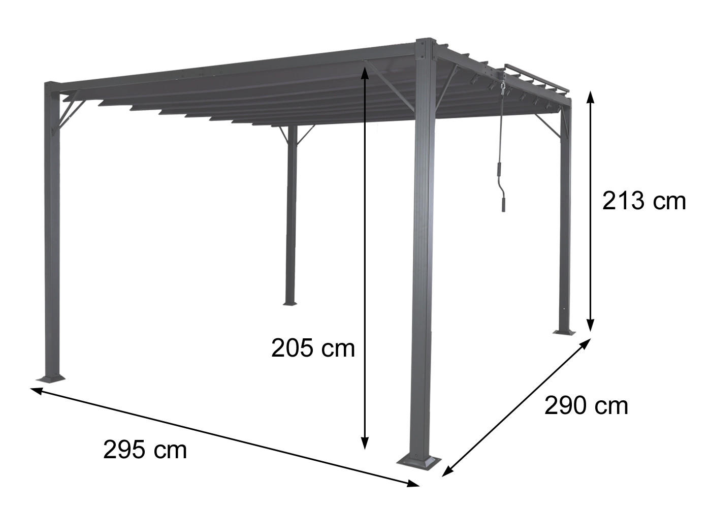 PERGOLA Anthrazit - Anthrazit, Metall (290/213/295cm) - MCW