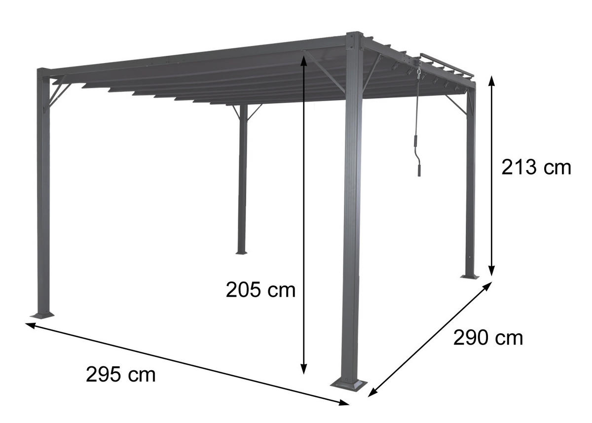 PERGOLA Anthrazit - Anthrazit, Metall (290/213/295cm) - MCW