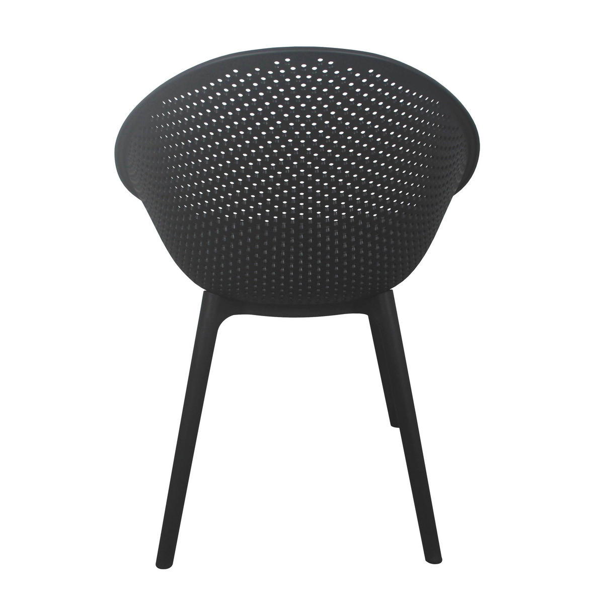 GARTENSTUHL 4-tlg., Schwarz - Schwarz, Kunststoff (59/59cm) - Oviala