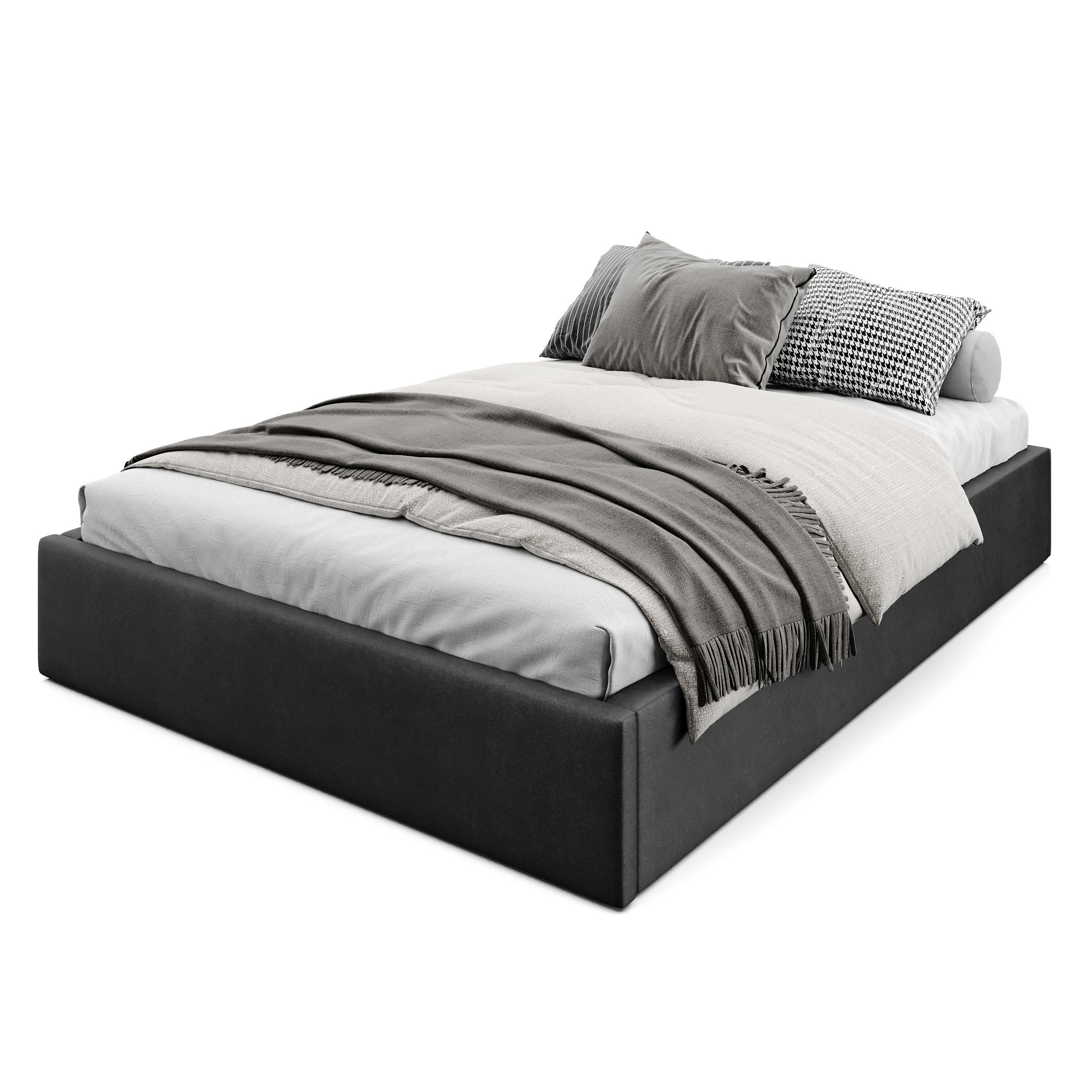 POLSTERBETT 140x200cm Bett mit Stauraum Lattenrost Schwarz - Schwarz, Holz/Holzwerkstoff (140/200cm) - Muralo