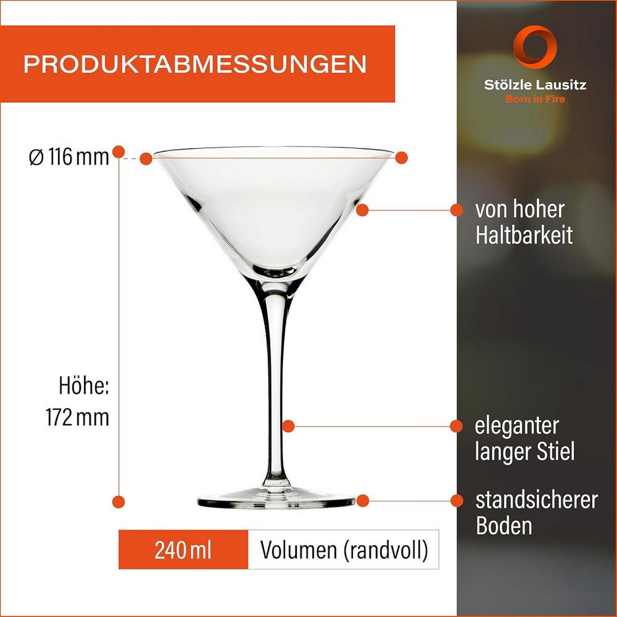 GRANDEZZA Cocktailschale 6er Set - Transparent, Glas (0.24L) - Stölzle
