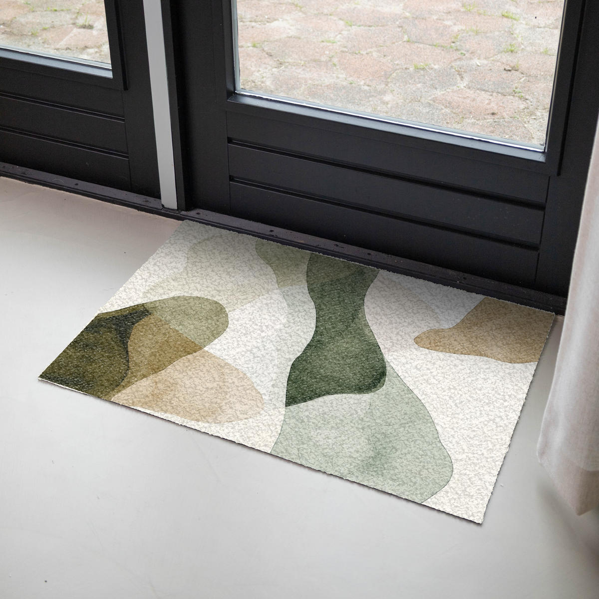 FUSSMATTE Japandi - Abstrakt - Grün Schmutzfangmatte 90x60 cm - Multicolor, Kunststoff (90/0.4cm) - MuchoWow