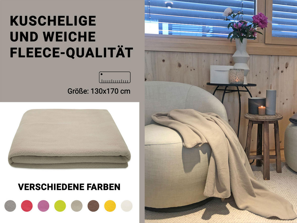 KUSCHELDECKE, 130x170 cm, 100% Polyester, Braun - Hellbraun, Textil (130/170cm) - Zollner