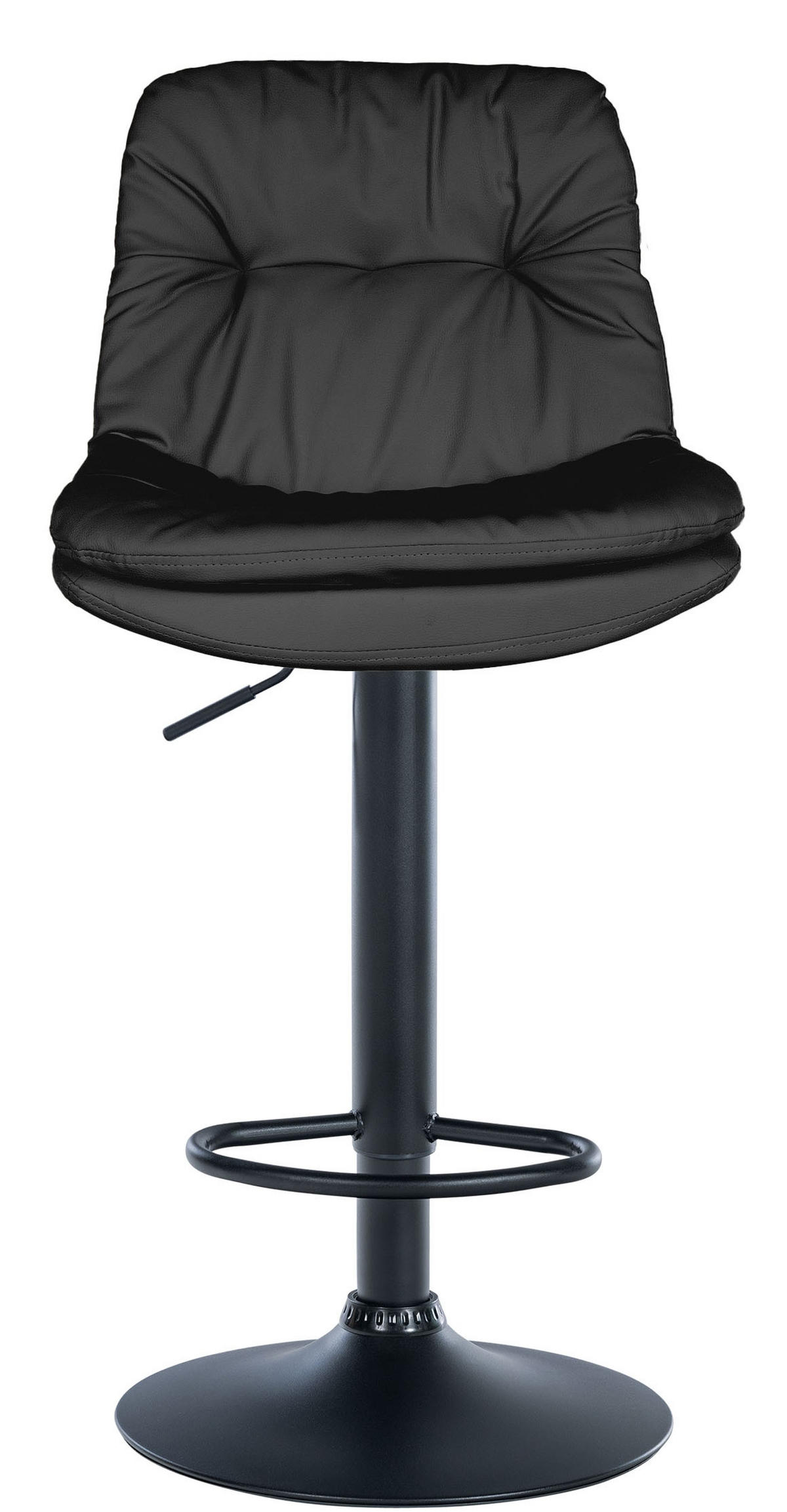 BARHOCKER Lederlook schwarz - Schwarz, Textil (46/92/54cm) - CLP