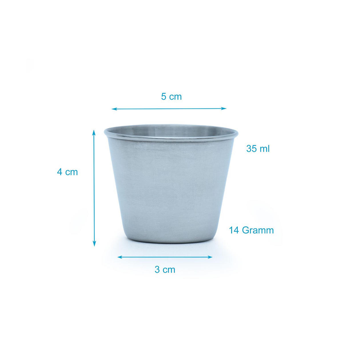 CAMPING BECHER SET Edelstahl - Silberfarben, Metall (0.055L) - Intirilife