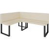 ECKBANK Alina - Kunstleder - 142 x 196 cm - Rechts- Beige - Beige, Leder/Metall (142/196cm) - AN-Moebel 4u