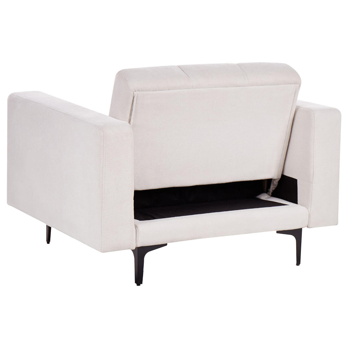 SESSEL Stoff Cremeweiß Alnes - Creme/Schwarz, Textil (110/77/89cm) - Beliani