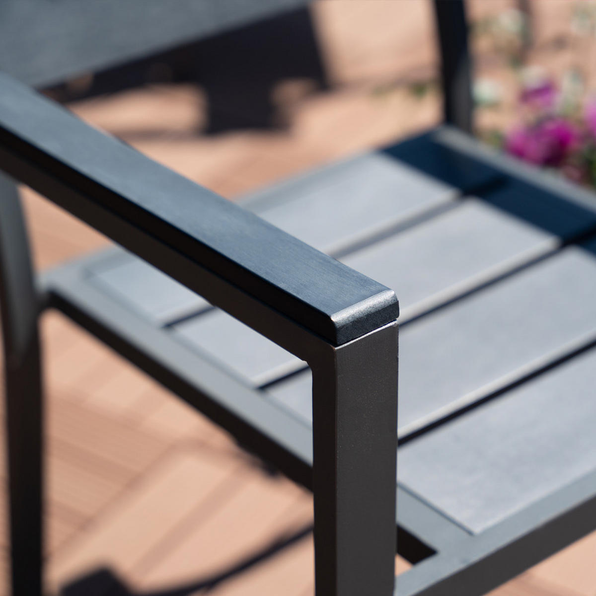 GARTENSTUHL MADERA - 10 - Anthrazit/Hellgrau, Metall (56.6/85/57.5cm) - Home Deluxe