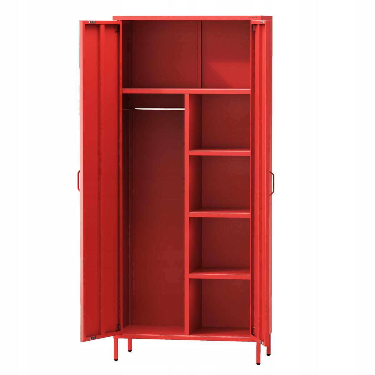 KLEIDERSCHRANK FLAVIO - Rot, Metall (80/185/45cm) - Jan Nowak