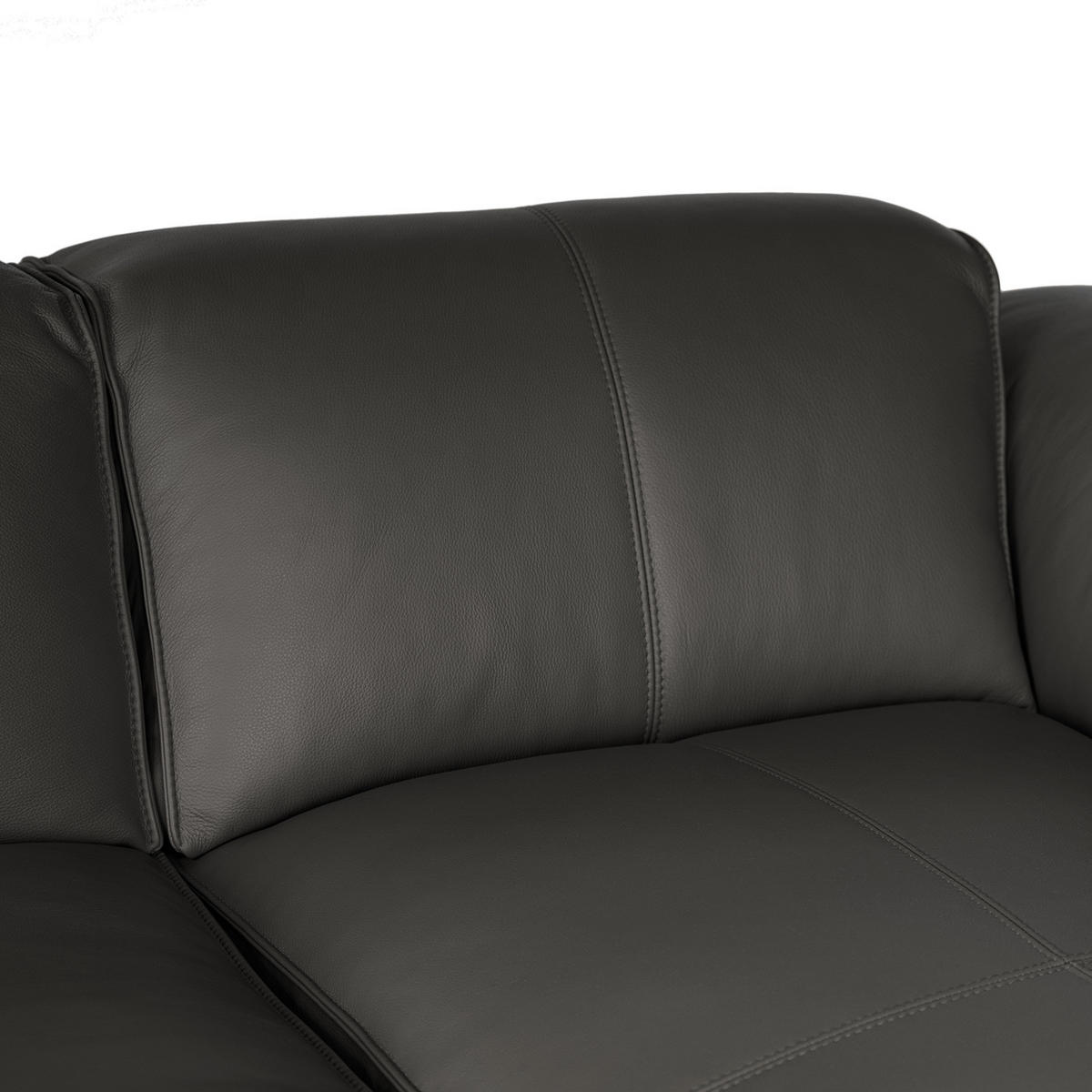 2-SITZER SOFA - Schwarz/Grau, Leder/Kunststoff (220/71/102cm) - home24