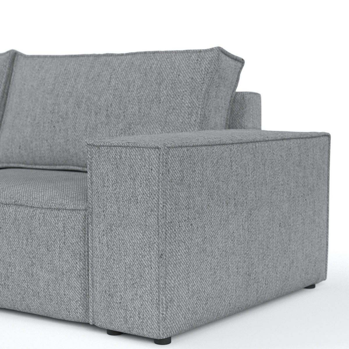 ECKSOFA CAVO mit Schlaffunktion Grau im Neve Stoff - Schwarz/Grau, Holz/Holzwerkstoff (255/148cm) - AltaBeds