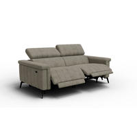 RELAXSOFA NORDEL 3-Sitzer, dunkles beige - Beige/Schwarz, Holz/Textil (194/80/105cm) - Courtois Laville