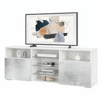 LOWBOARD Granada Front in Beton Oxid Optik - Hellgrau, Holzwerkstoff (146/54/35cm) - Vladon