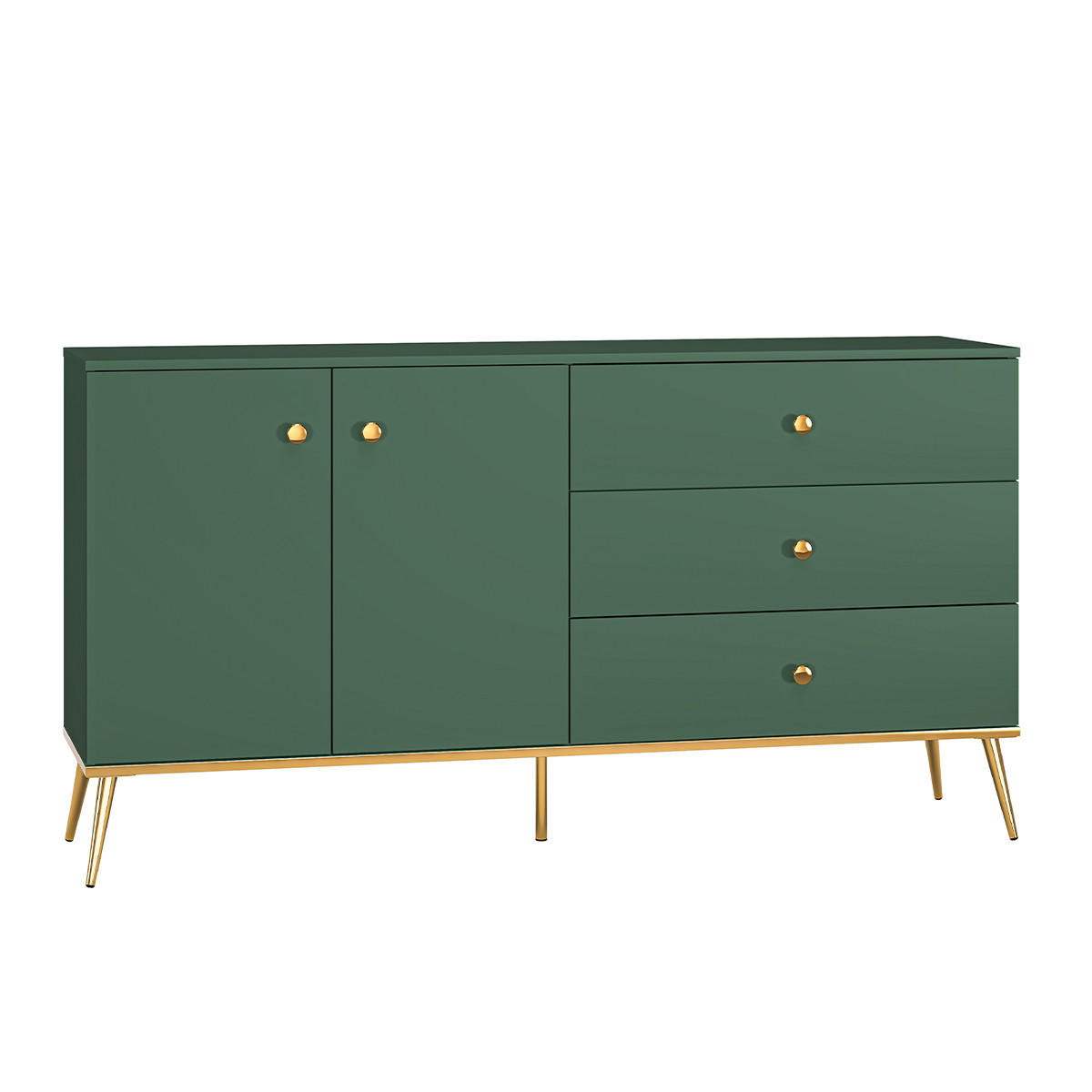 SIDEBOARD Thalia Grün - Grün, Holzwerkstoff (160/85/40cm) - Petits-meubles
