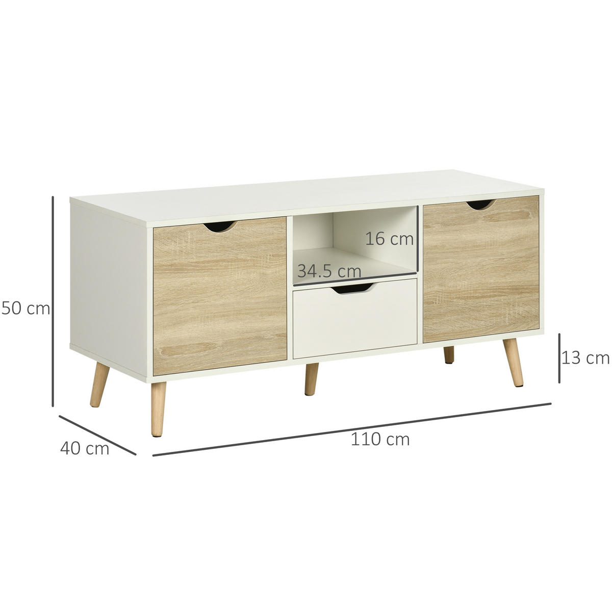 TV-MÖBEL Eukalyptusholzfarben 1 Stück - Eukalyptusholzfarben, Holzwerkstoff (110/50/40cm) - GiPP