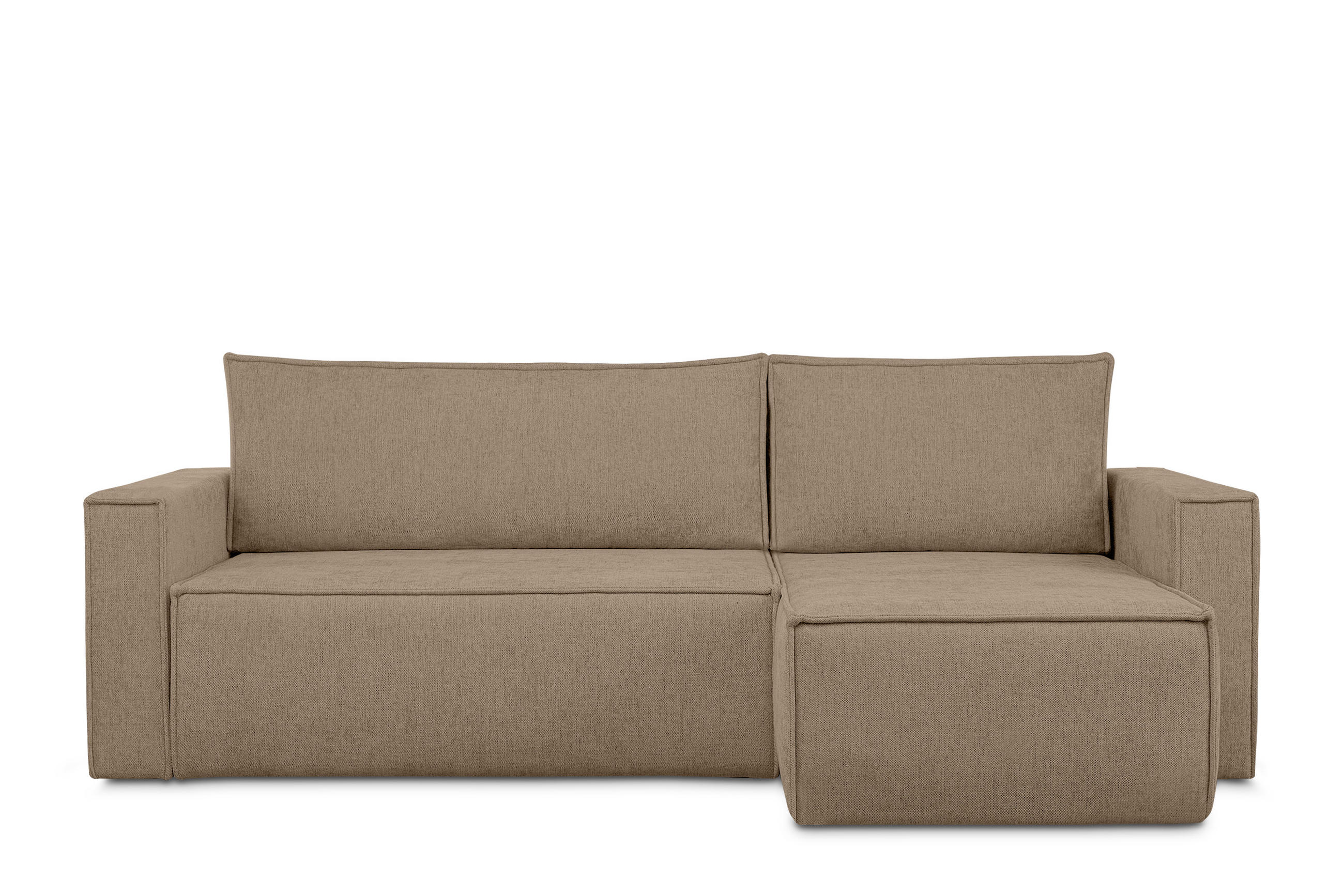UNIVERSAL-ECKSOFA NAPI II mit Schlaffunktion, hellbraun - Hellbraun, Textil (246/148cm) - KONSIMO®