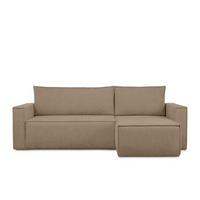 UNIVERSAL-ECKSOFA NAPI II mit Schlaffunktion, hellbraun - Hellbraun, Textil (246/148cm) - KONSIMO®