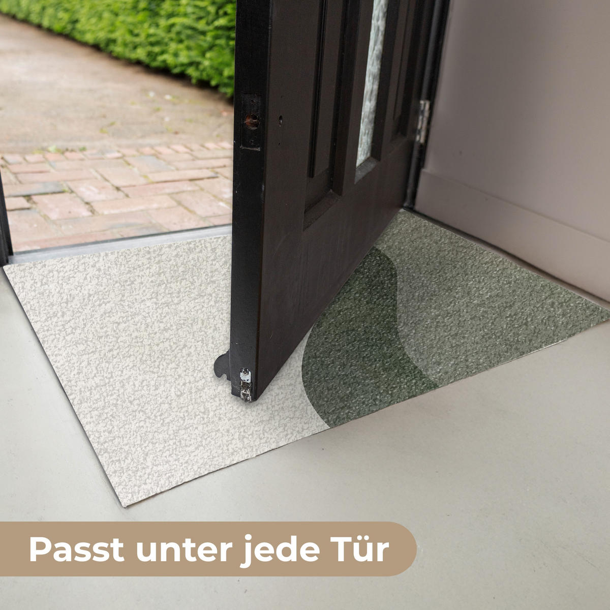 FUSSMATTE Japandi - Grün - Abstrakt - Modern 90x60 cm - Olivgrün, Kunststoff (90/0.4cm) - MuchoWow