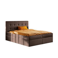 BOXBETT Mit Matratze Und Bettkasten LUDANO Stoff Noel Braun 120x200 cm H2-Pocket - Braun, Holz (120/200cm) - Kaiser Möbel