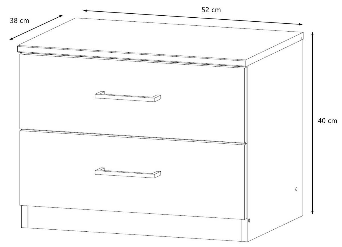 NACHTTISCH Anna Plankeneiche 52 / 38 / 40cm - Eichefarben/Braun, Holz/Holzwerkstoff (52/40/38cm) - Wimex