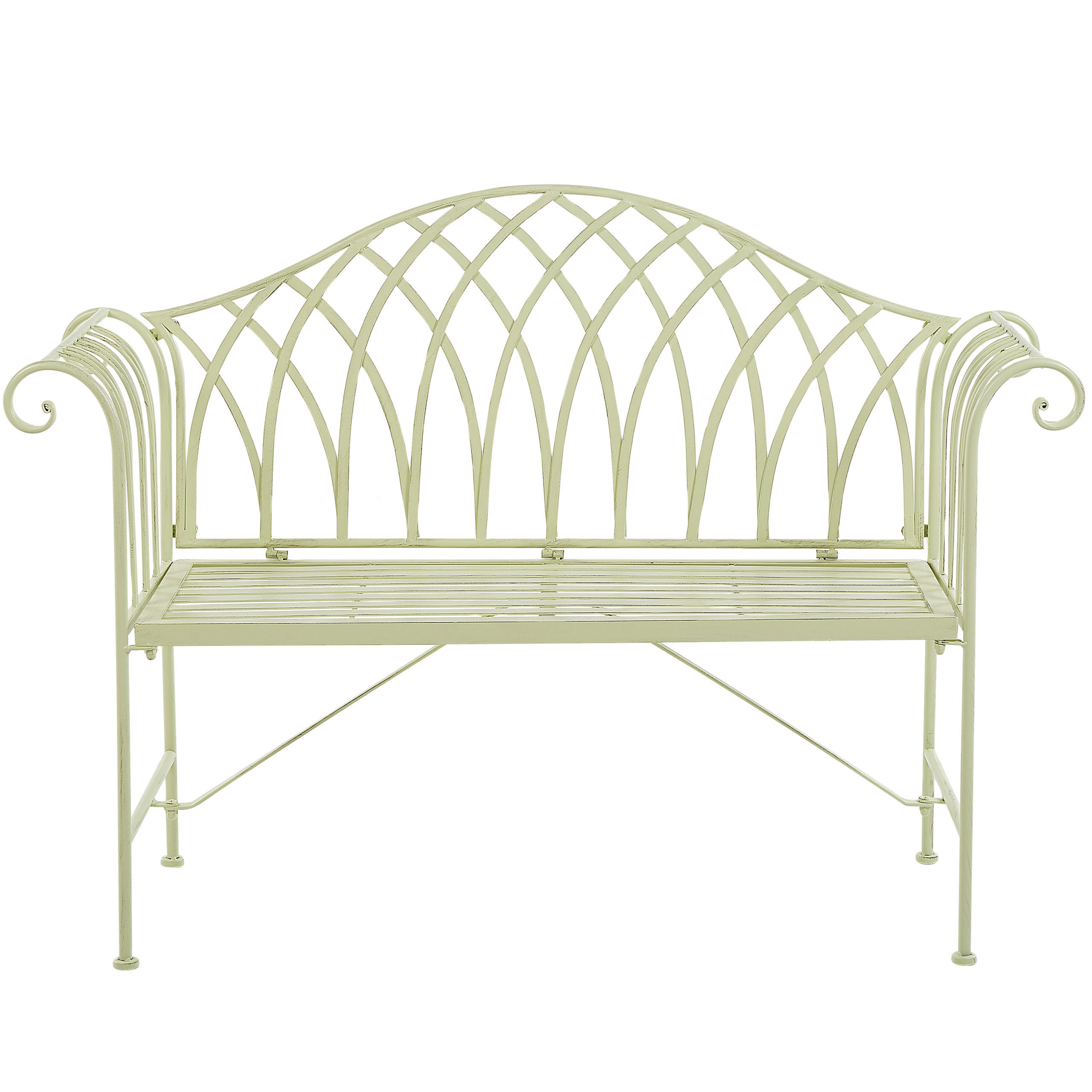 VRTNA KLUPA metal svijetlozeleni 130 cm Milazzo - zelena, metal (130/94/45cm) - Beliani