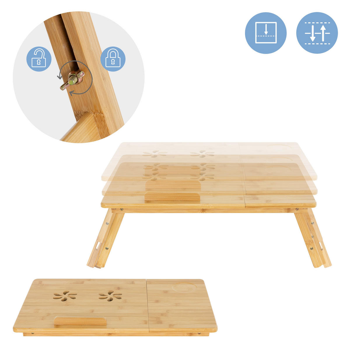LAPTOPTISCH - Naturfarben, Holz (74/34.5/26.5cm) - ML-DESIGN
