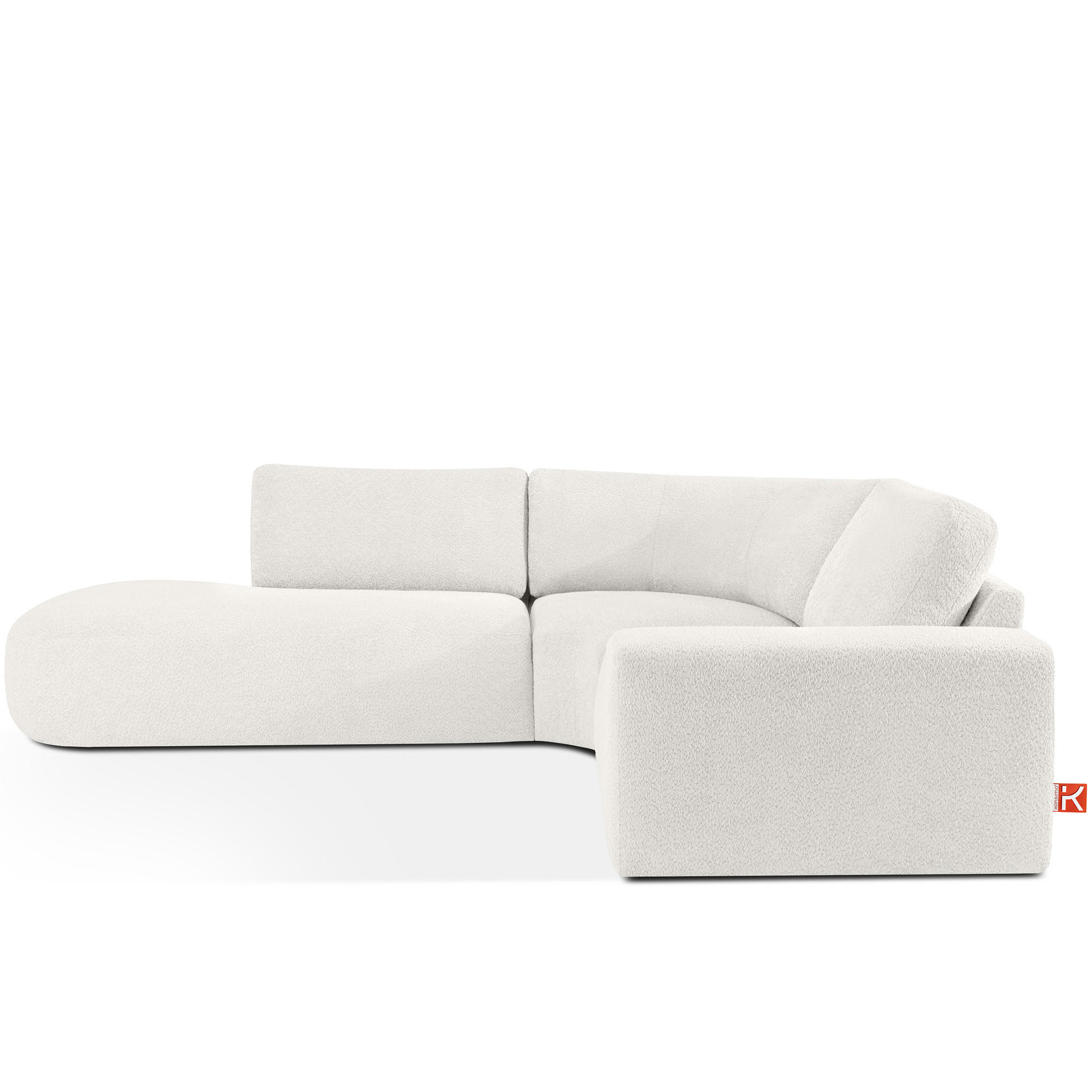 ECKSOFA LINKS ZUCCO, Ecru - Ecru, Holz/Holzwerkstoff (224/293cm) - KONSIMO®