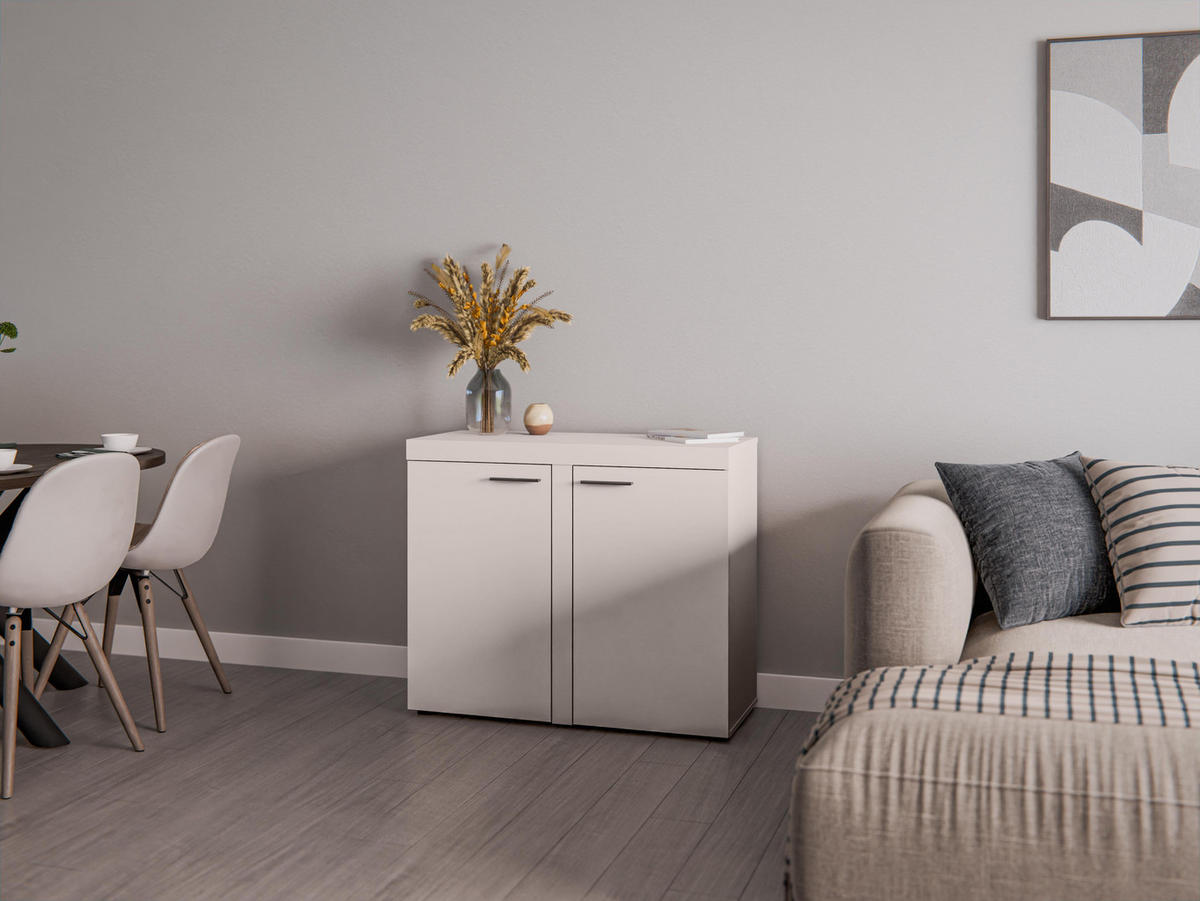 SIDEBOARD Spacoro 2D Beige 97,2/82/40,3 cm – Schmale Kommode Eleganz für Ihr Zuhause - Beige, Holzwerkstoff/Kunststoff (97/82/40cm) - AX Living