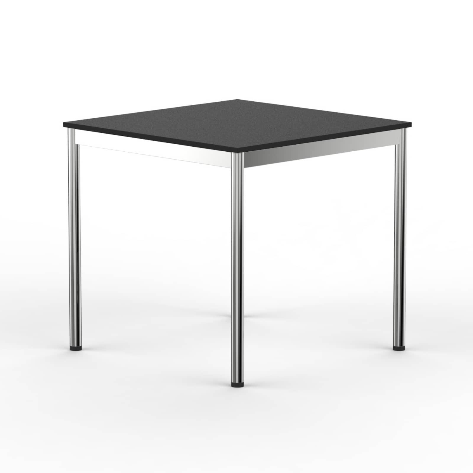 SCHREIBTISCH VST1 100 x 100 cm Schwarz – höhenverstellbar - Chromfarben/Schwarz, Holzwerkstoff (100/100/75.5cm) - Versee