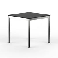 SCHREIBTISCH VST1 100 x 100 cm Schwarz – höhenverstellbar - Chromfarben/Schwarz, Holzwerkstoff (100/100/75.5cm) - Versee