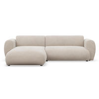ECKSOFA Emia Beige links - Beige/Schwarz, Kunststoff/Textil (262/156cm) - Selsey