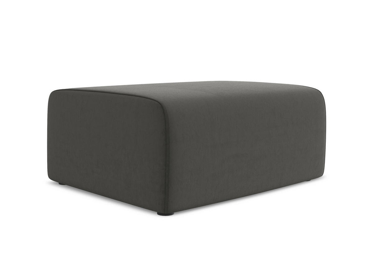 POUF Samt Stoff Grau - Dunkelgrau/Schwarz, Kunststoff/Textil (90/80/60cm) - Makamii